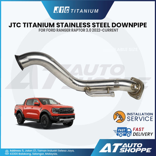 JTC Titanium Stainless Steel Downpipe For Ford Ranger Raptor 3.0 (2022-Current)