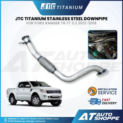 JTC Titanium Stainless Steel Downpipe for Ford Ranger T6 T7 3.2 (2012-2018)