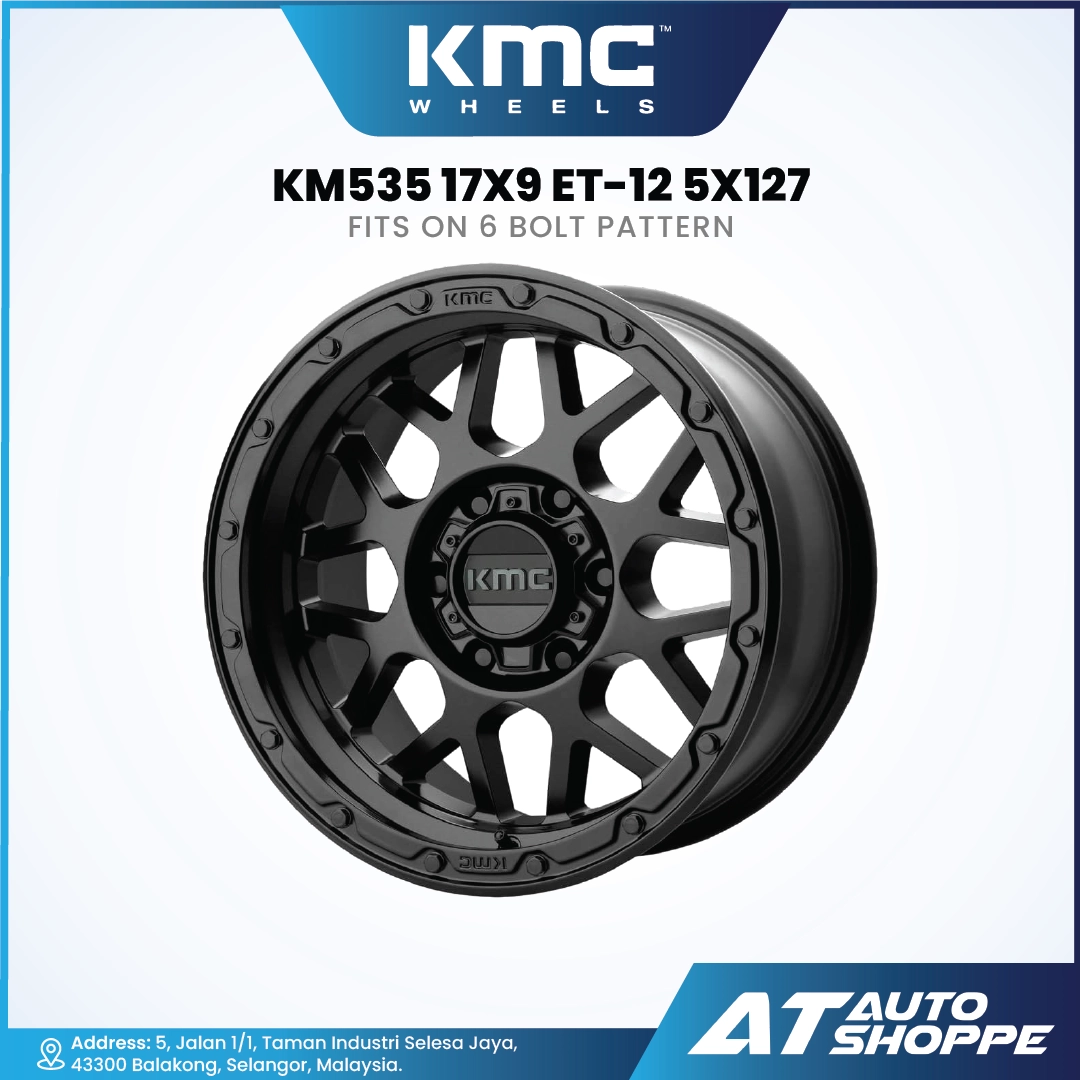 KMC wheel with specifications on a white background