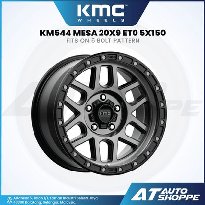 KMC KM544 Mesa-Satin Black/Dark Tint 20x9 ET0 5x150 (1 Piece)