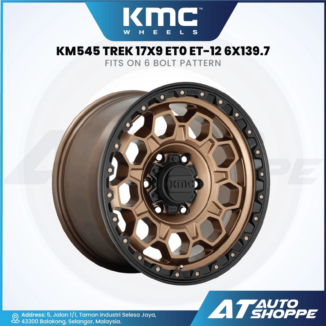 KMC KM545 Trek-Bronze/Black Lip 17x9 ET0 ET-12 6x139.7 (1 Piece)