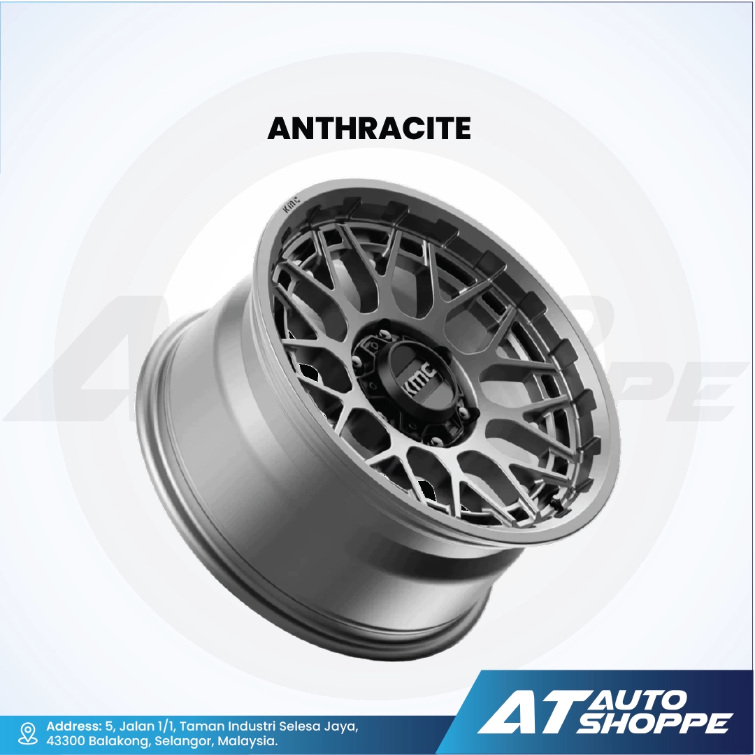 Car wheel rim with 'Anthracite' color option on a white background, featuring AT Auto Shoppe branding.
