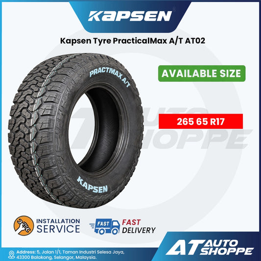 KAPSEN tyre with branding and product details on a white background
