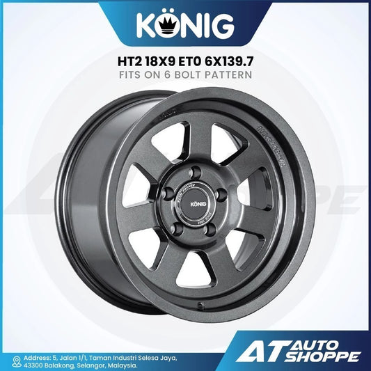 Konig HT2-Matte Black/ Gloss Anthracite 18x9 ET0 6x139.7 (1 Piece)