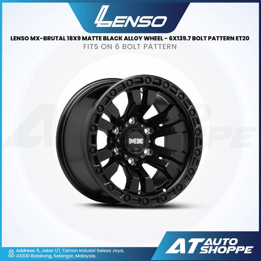 Lenso MX Brutal-Matte Black 18x9 ET20 6x139.7 (1 Piece)