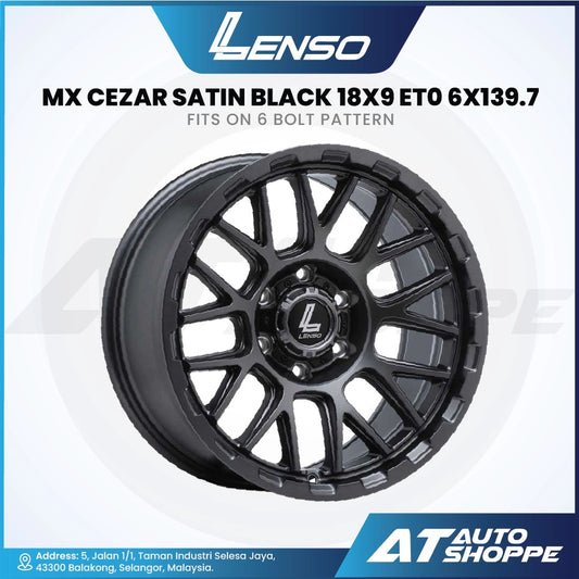 Lenso MX Cezar-Satin Black 18x9 ET0 6x139.7 (1 Piece)