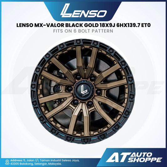 Lenso MX Valor-Black Gold 18x9 ET0 6x139.7 (1 Piece)