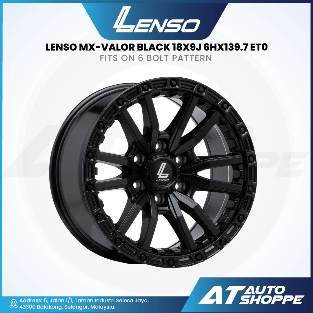 Lenso MX Valor-Matte Black 18x9 ET0 6x139.7 (1 Piece)