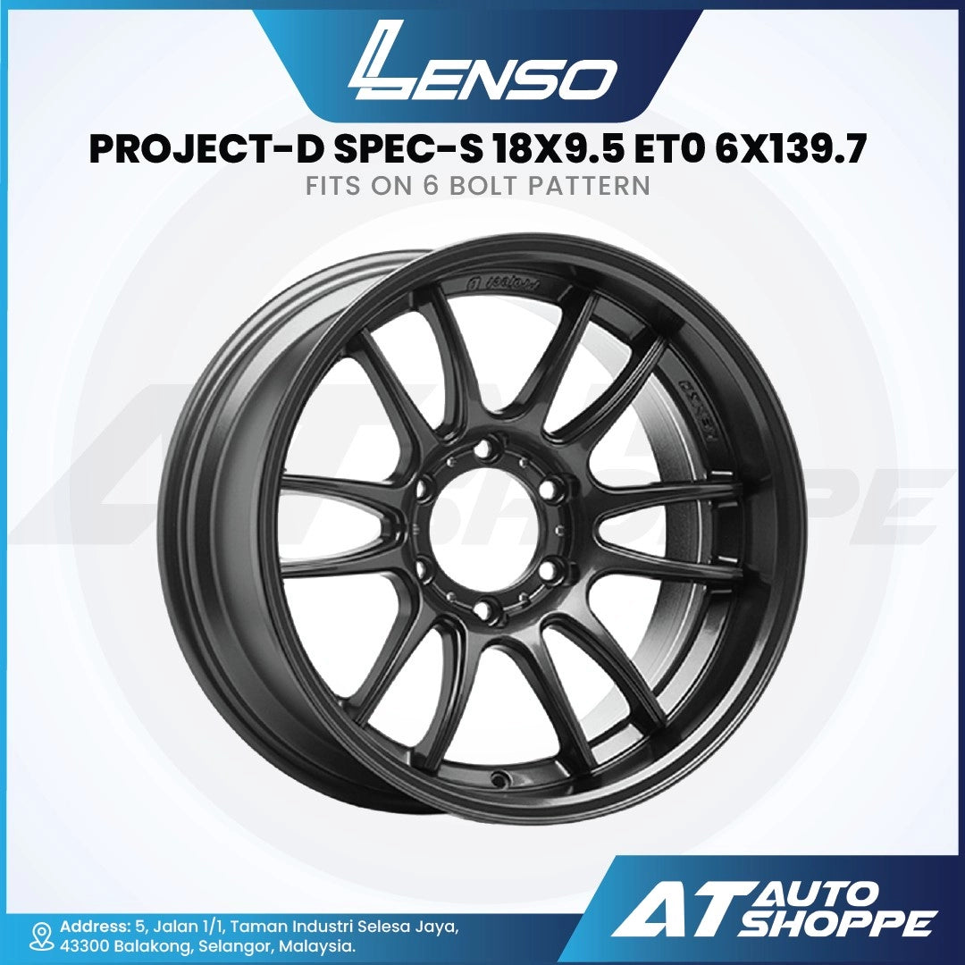Lenso Project-D Spec-S-Hyper Dark 18x9.5 ET0 6x139.7 (1 Piece)