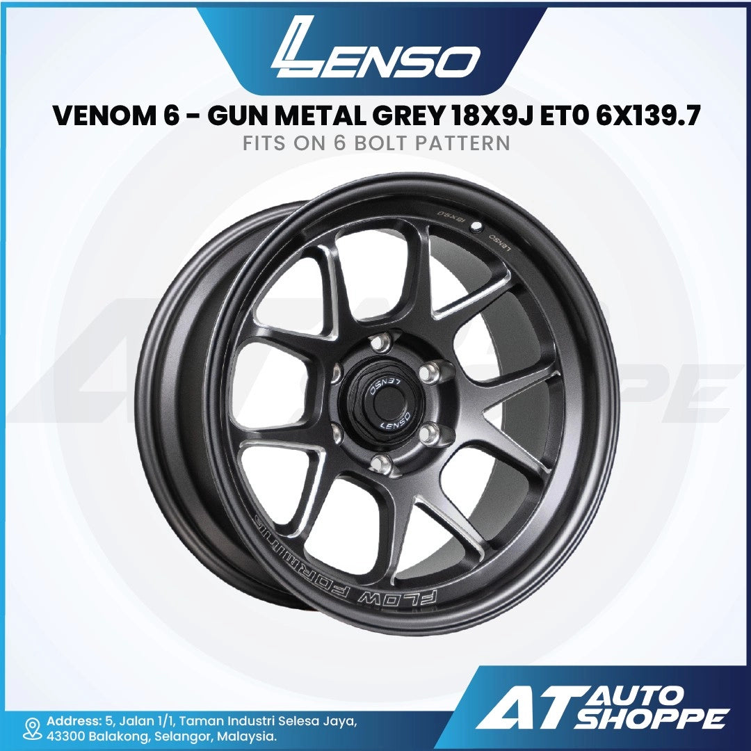 Lenso Venom 6-Gun Metal Grey 18x9J ET0 6x139.7 (1 Piece)