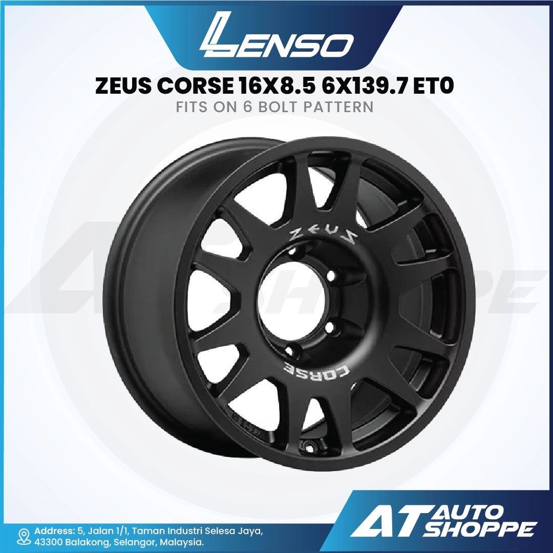 Lenso Zeus Corse-Satin Black 16x8.5 ET0 6x139.7 (1 Piece)