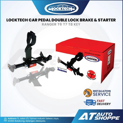 LOCKTECH Car Pedal Double Lock Brake & Starter Anti-Theft Security Device
