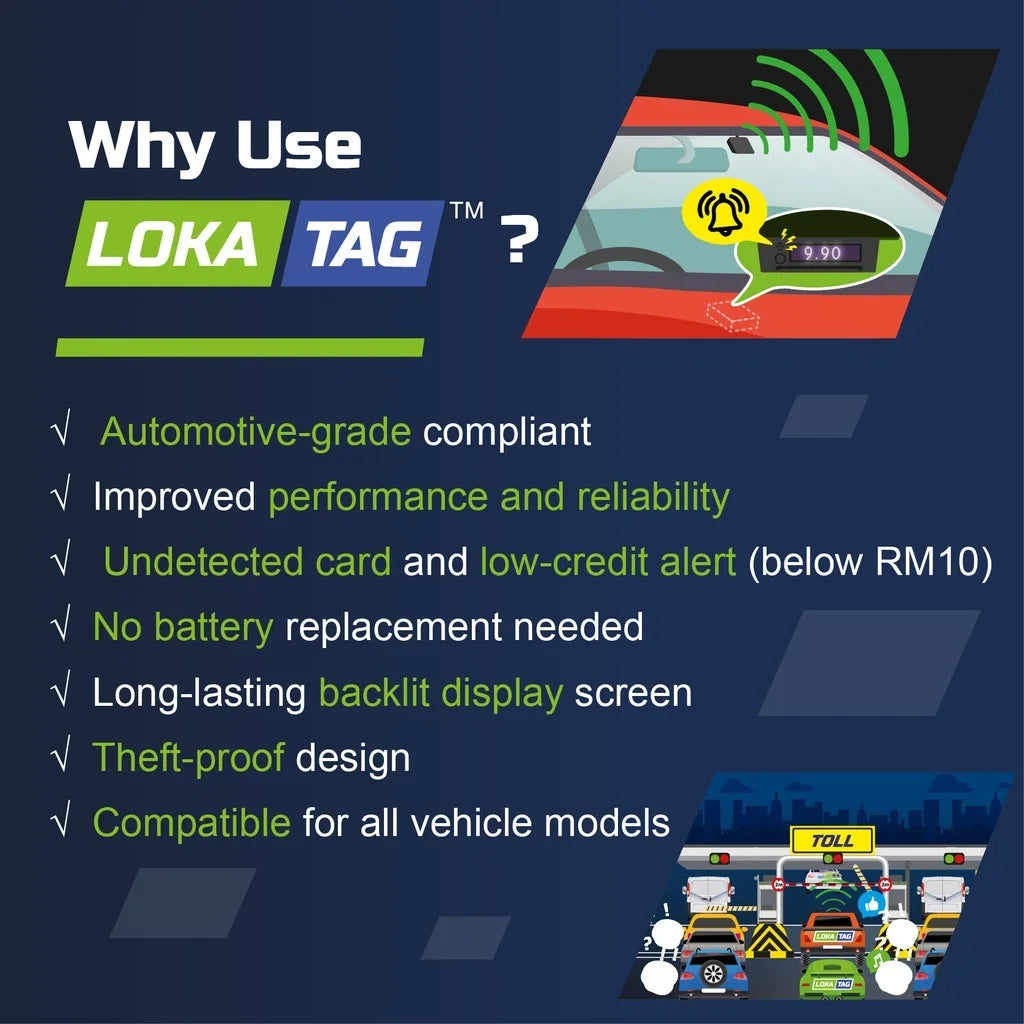 LokaTag Built-in Smart Toll Reader For SmartTag & Touch N Go