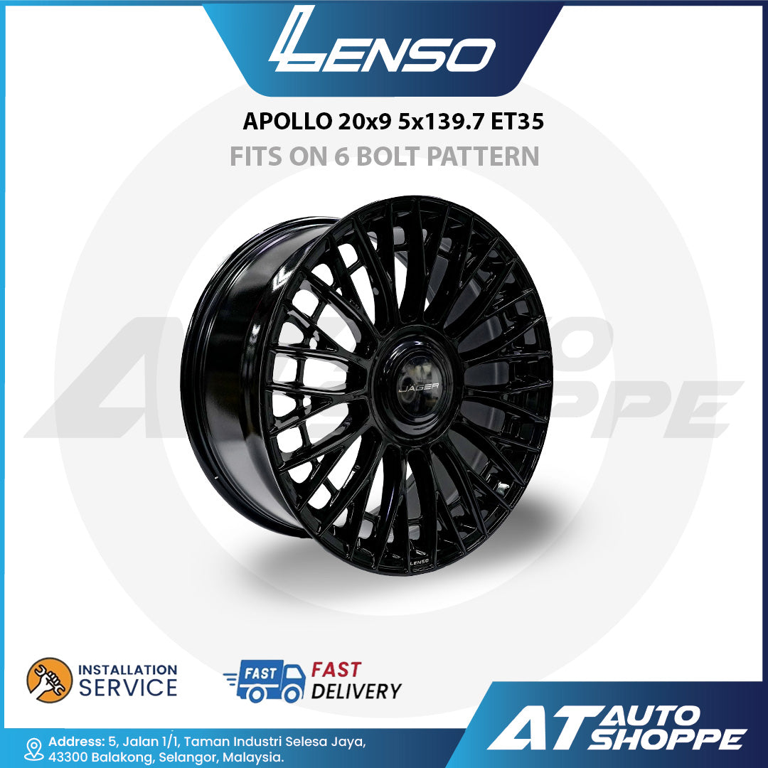 Lenso Apollo Black/Laser Text 20x9 5x139.7 ET35 Wheel (1 Piece)