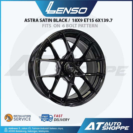 Lenso Astra-Satin Black 18x9 ET15 6x139.7 (1 Piece)