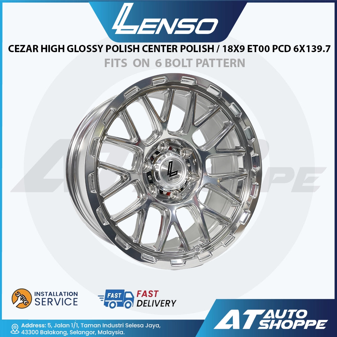 Lenso Cezar-High Glossy Polish 18x9 ET0 6x139.7 (1 Piece)