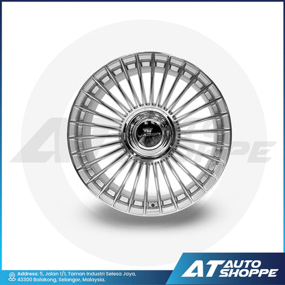 Lenso Jager Crown Silver Mirror Full Face Polish 20x9 5x108 ET35