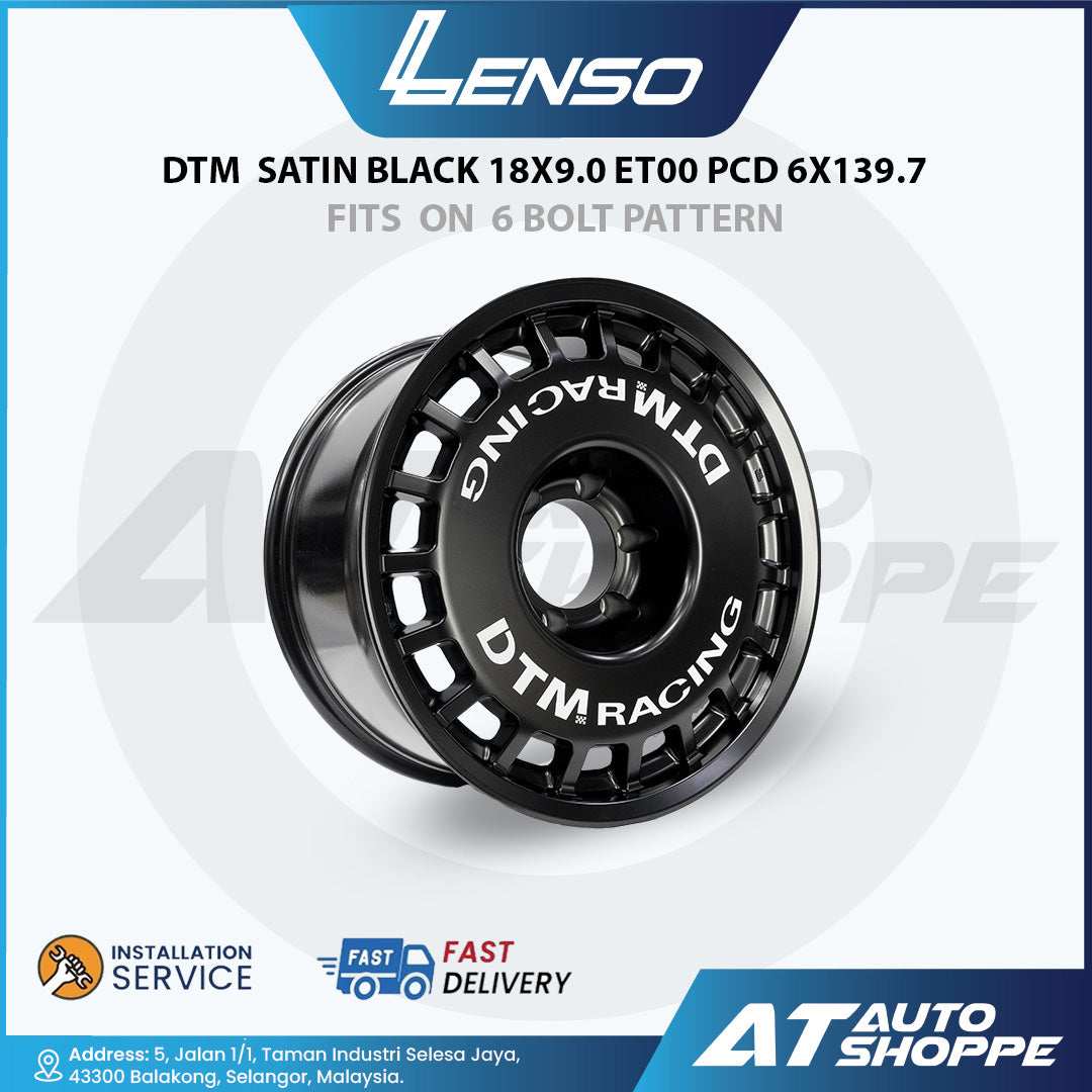 Lenso DTM Satin Black 18x9.0 ET00 PCD 6x139.7 (1 Piece)