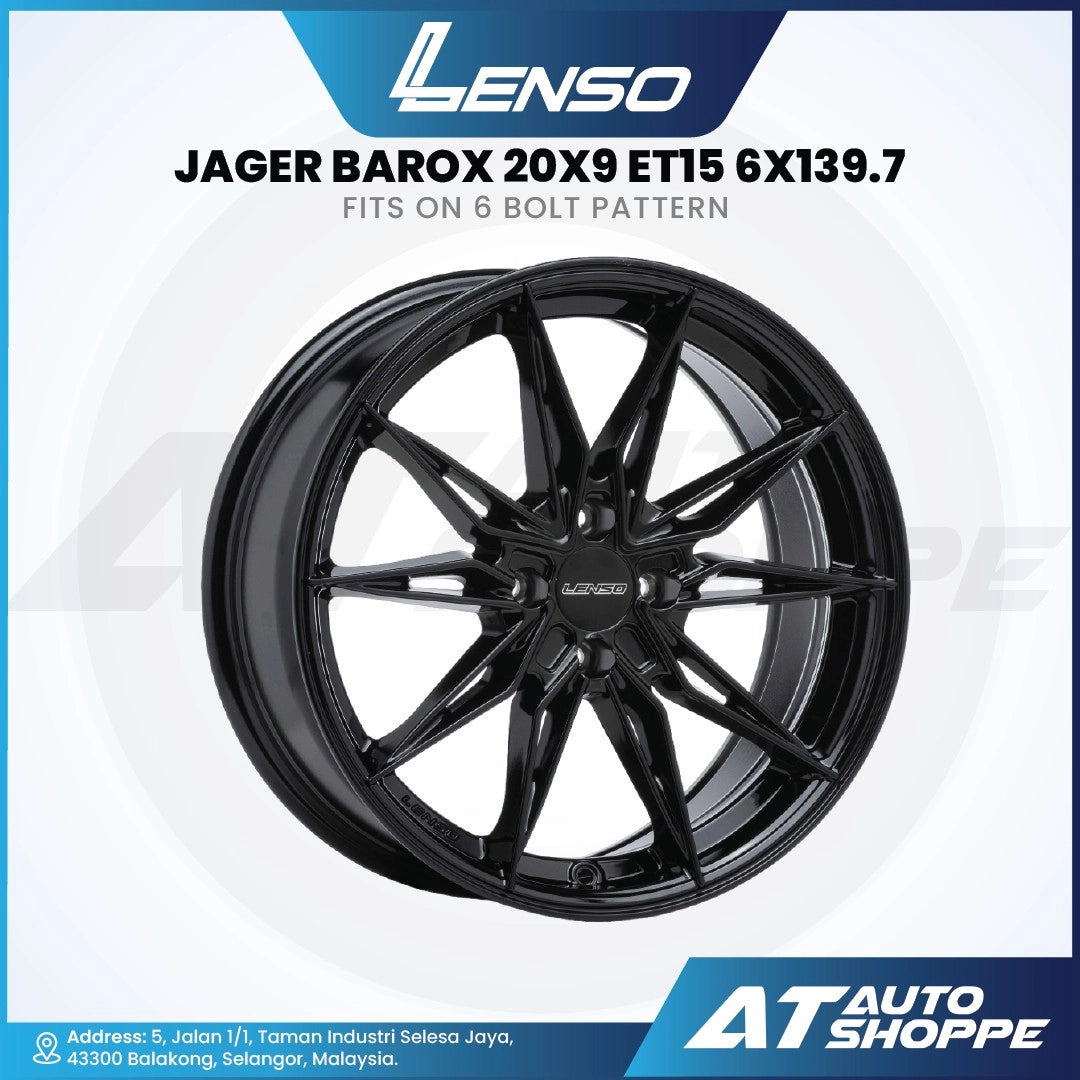 Lenso Jager Barox-Satin Black 20x9 ET15 6x139.7 (1 Piece)