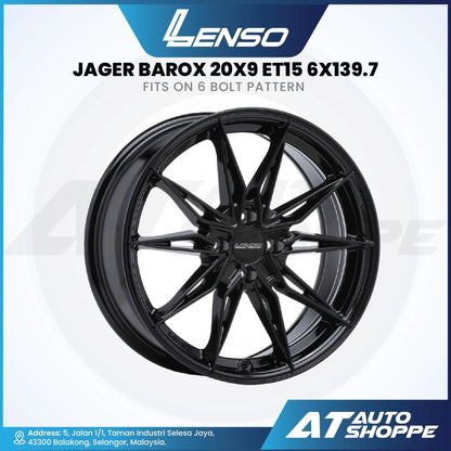 Lenso Jager Barox-Satin Black 20x9 ET15 6x139.7 (1 Piece)