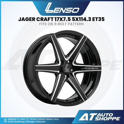 Lenso Jager Craft-Matte Black 17x7.5 ET35 5x114.3 (1 Piece)