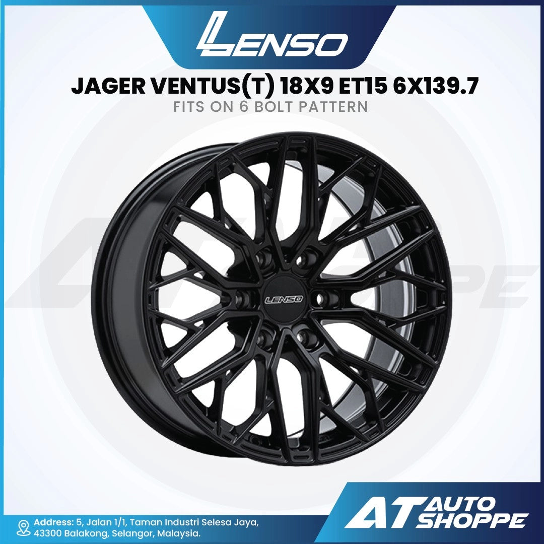 Lenso Jager Ventus (T)-Satin Black 18x9 ET15 6x139.7 (1 Piece)