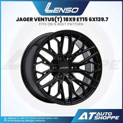 Lenso Jager Ventus (T)-Satin Black 18x9 ET15 6x139.7 (1 Piece)