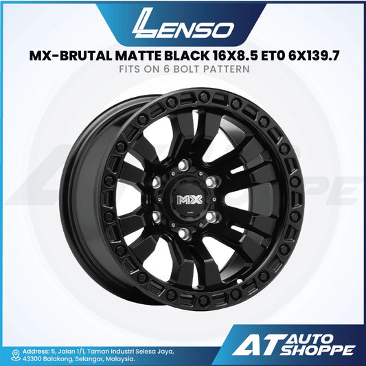 Lenso MX Brutal-Matte Black 16x8.5 ET0 6x139.7 (1 Piece)