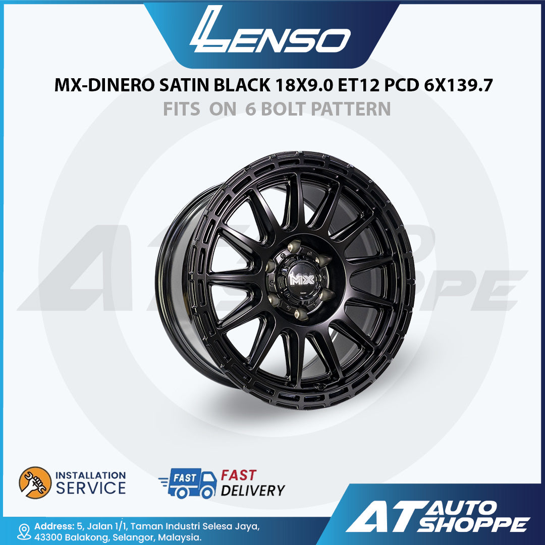 Lenso MX-Dinero Satin Black 18x9.0 ET12 PCD 6x139.7 (1 Piece)
