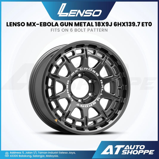 Lenso MX Ebola-Gun Metal 18x9J ET0 6x139.7 (1 Piece)