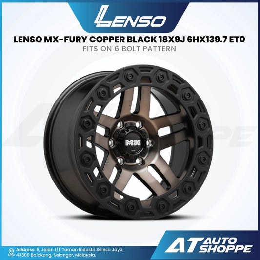 Lenso MX Fury-Copper Black 18x9J ET0 6x139.7 (1 Piece)