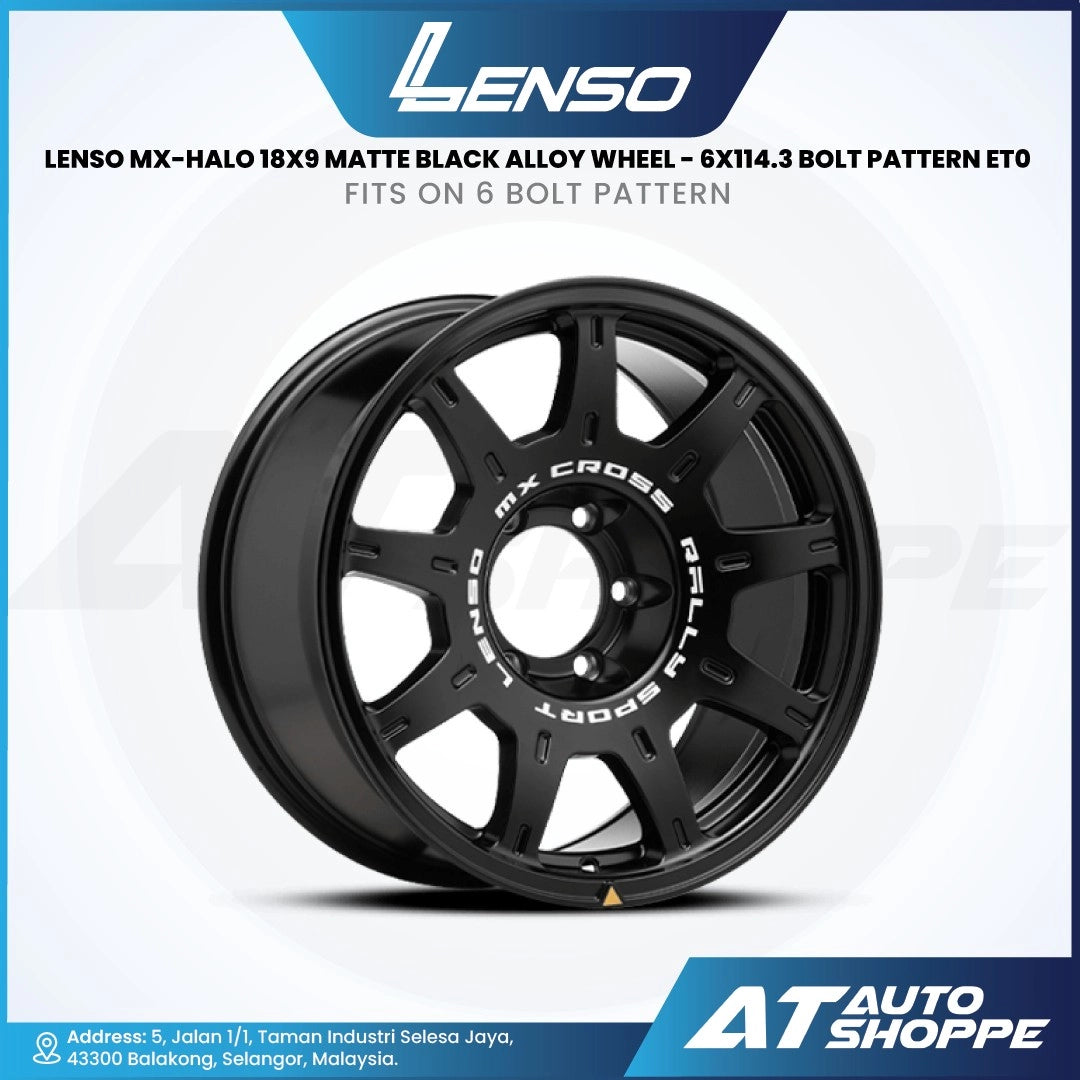 Lenso MX Halo-Matte Black 18x9 ET0 6x114.3 (1 Piece)