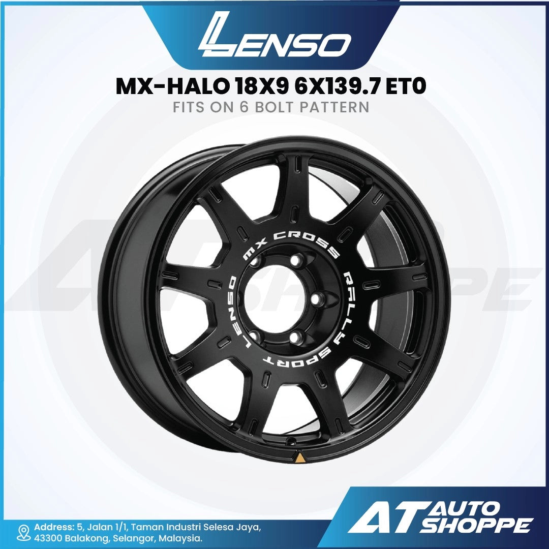 Lenso MX Halo-Matte Black 18x9 ET0 6x139.7 (1 Piece)
