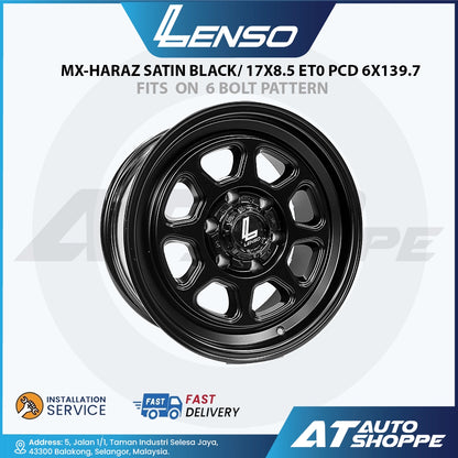 Lenso MX Haraz-Satin Black 17x8.5 ET0 6x139.7 (1 Piece)