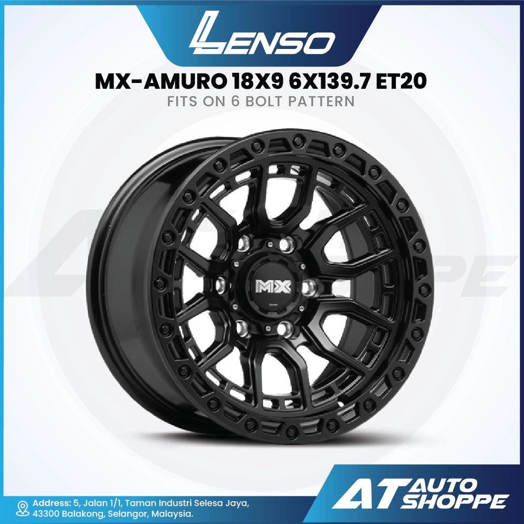 Lenso MX Amuro-Matte Black 18x9 ET20 6x139.7 (1 Piece)