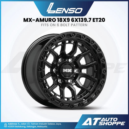 Lenso MX Amuro-Matte Black 18x9 ET20 6x139.7 (1 Piece)