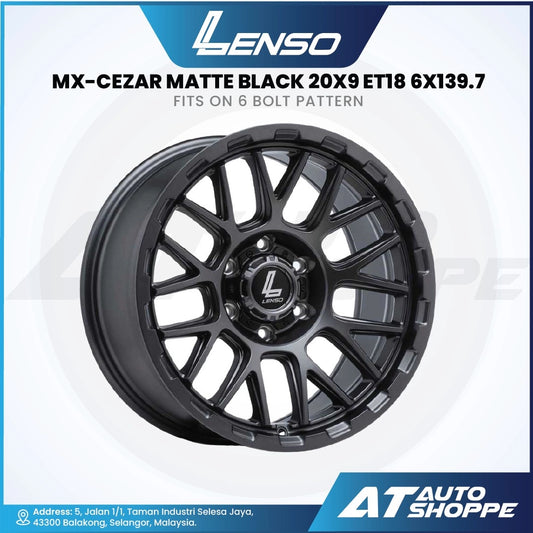 Lenso MX Cezar-Matte Black 20x9 ET18 6x139.7 (1 Piece)