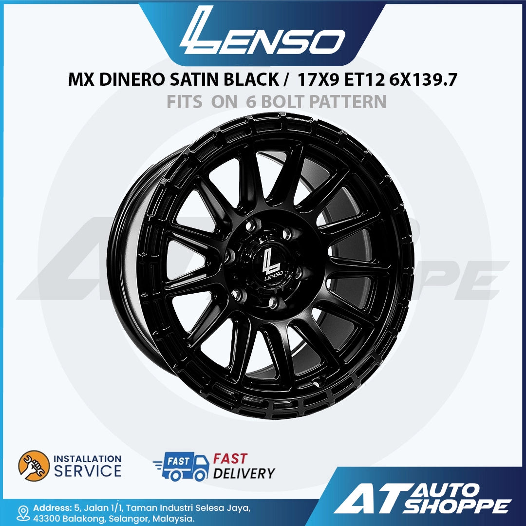 Lenso MX Dinero-Satin Black 17x9 ET12  6x139.7 (1 Piece)
