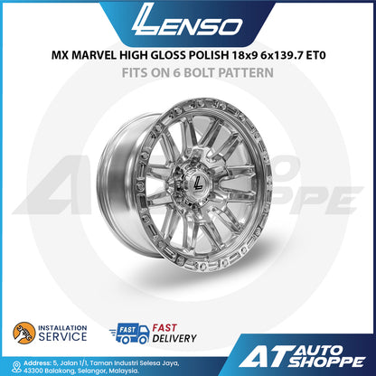 Lenso MX Marvel-High Gloss Polish 18x9 6x139.7 ET0 (1 Piece)