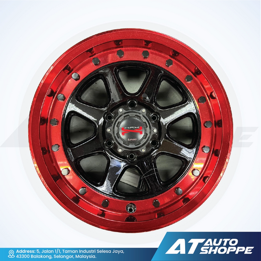 Lenso Max 10-Matte Black Red Lip 16x8.5 ET0 6x139.7 (1 Piece)