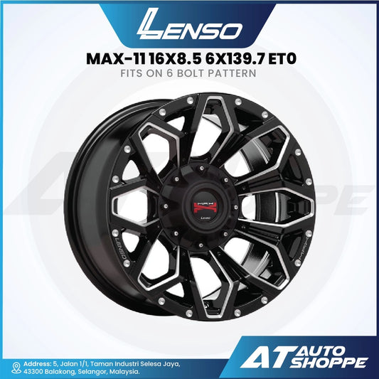 Lenso Max X11-Black/Mill 16x8.5 ET0 6x139.7 (1 Piece)