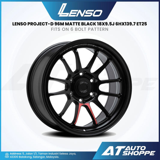 Lenso Project-D 96M Matte Black 18x9.5 ET25 6x139.7 (1 Piece)