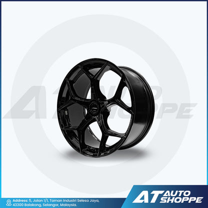 Lenso Vamos 5 Black Laser Text 20x9 5x108 ET35 (1 Piece)