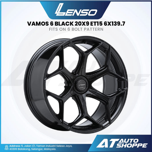 Black alloy wheel with product details on a white background