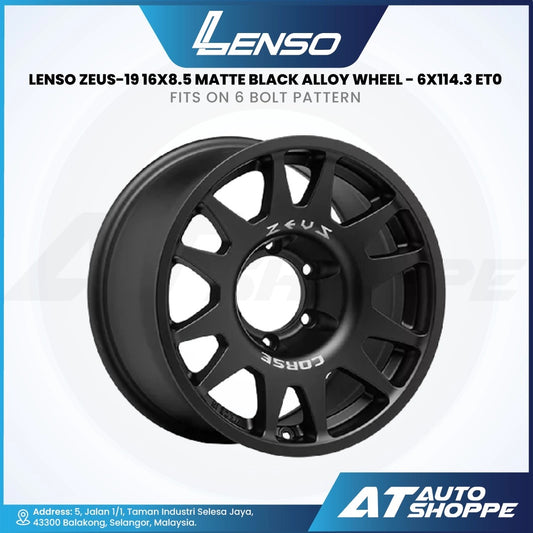 Lenso Zeus 19-Matte Black 16x8.5 ET0 6x114.3 (1 Piece)