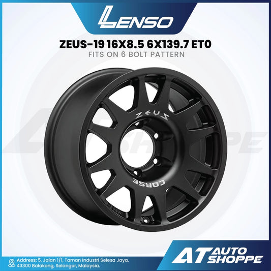 Lenso Zeus 19-Matte Black 16x8.5 ET0 6x139.7 (1 Piece)