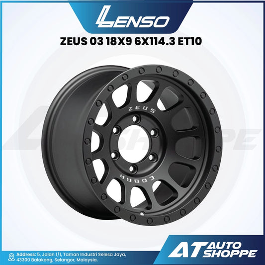 Lenso Zeus 03-Matte Black 18x9 ET10 6x114.3 (1 Piece)