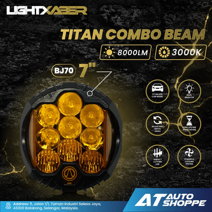 Lightxaber BJ70 Yellow LED Spotlight 7" 3000K (1 Piece)
