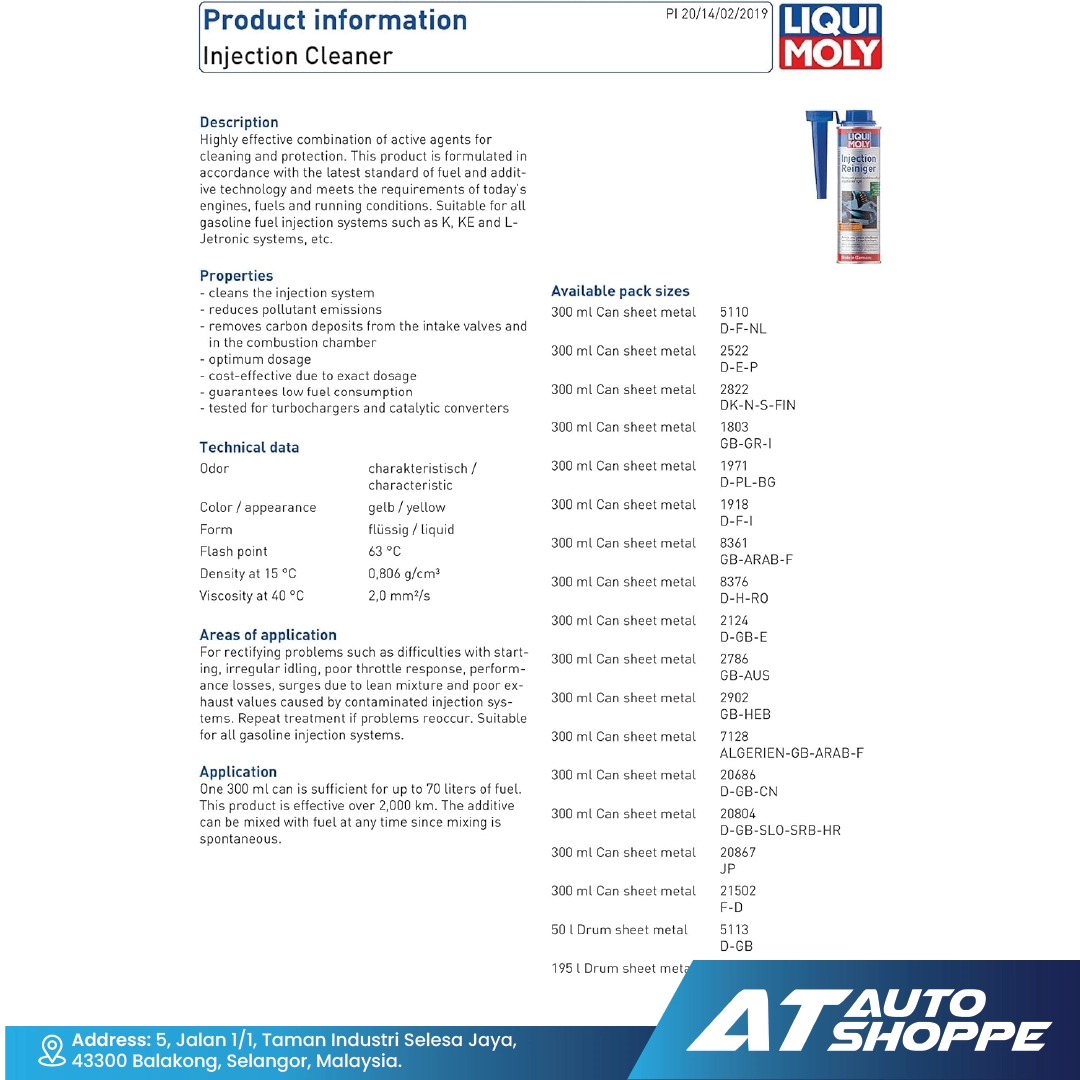 Liqui Moly Injection Cleaner Fuel System Cleaner (300ml)