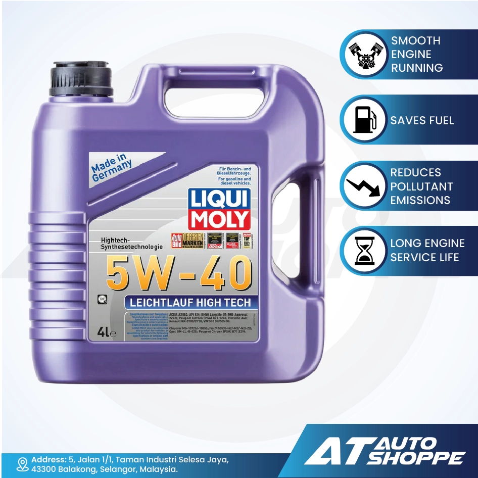 Liqui Moly Leichtlauf High Tec 5W40 Fully Synthetic Engine Oil (4L)